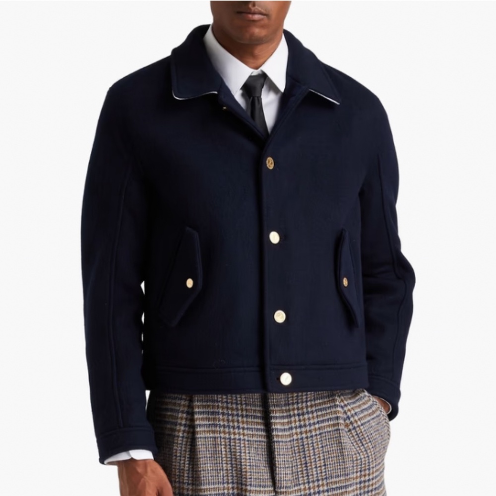 THOM BROWNE Military Weight Cashmere Golf Jacket Sz 0 NWT $6,290!!